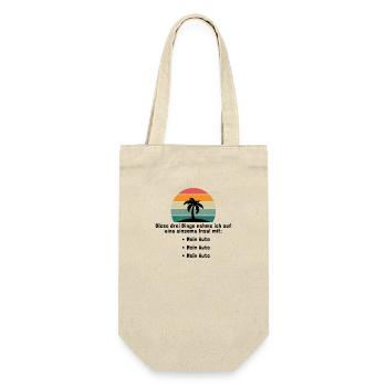 Drei Dinge auf eine einsame Insel Mein Auto - Geschenkbeutel für Flaschen - Natur - Vorne