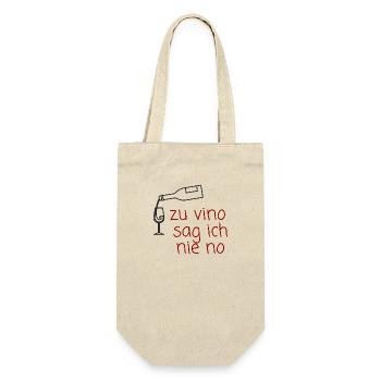 zu vino sag ich nie no - Geschenkbeutel für Flaschen - Natur - Vorne