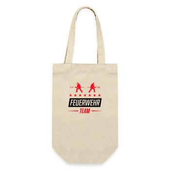 feuerwehr team 01 - Geschenkbeutel für Flaschen - Natur - Vorne