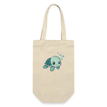 Cute little Baby Turtle - Geschenkbeutel für Flaschen - Natur - Vorne