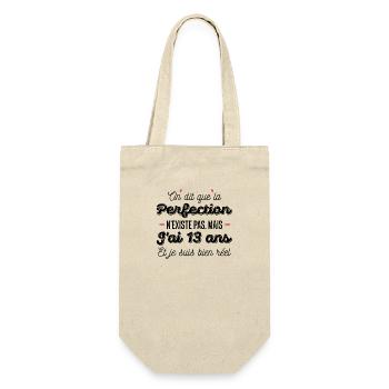 13 ans de perfection / cadeau anniversaire 13 ans - Sac à bouteille - nature - Devant
