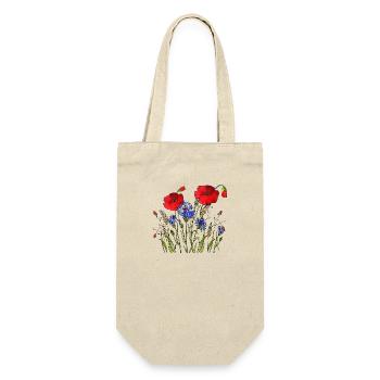 Blumen - Geschenkbeutel für Flaschen - Natur - Vorne