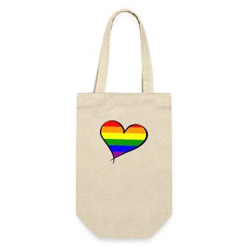 Pride heart LGBTQ+ - Geschenkbeutel für Flaschen - Natur - Vorne