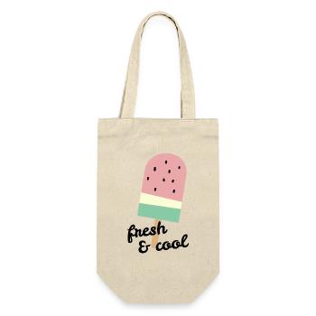 Popsicles à la pastèque avec slogan frais & cool - Sac à bouteille - nature - Devant