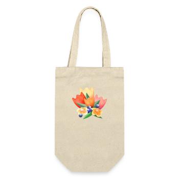 Bunte Frühlings Blumen - Geschenkbeutel für Flaschen - Natur - Vorne