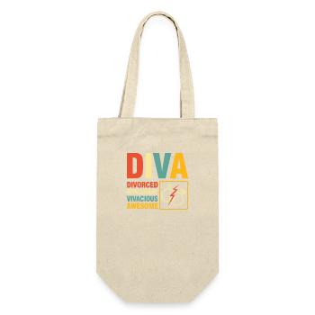 Diva Divorced Inteligent Vivacious Awesome - Geschenkbeutel für Flaschen - Natur - Vorne