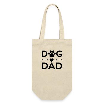Dog Dad Design mit Pfote - Geschenkbeutel für Flaschen - Natur - Vorne