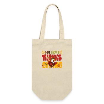 Mein erster Thanksgiving-Tag, lustiger Truthahn - Geschenkbeutel für Flaschen - Natur - Vorne