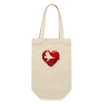 Valentinstag Herz Liebe Liebesbeweis Gefühle - Geschenkbeutel für Flaschen - Natur - Vorne