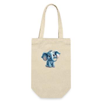 Niedlicher Elefant für Kinder für Kinder - Geschenkbeutel für Flaschen - Natur - Vorne
