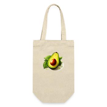 Avocado für einen Avocado Liebhaber und Sportler - Geschenkbeutel für Flaschen - Natur - Vorne