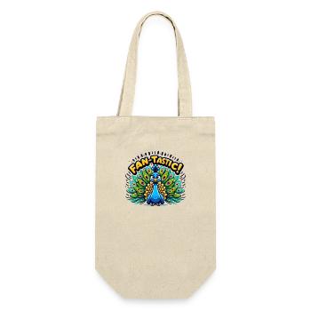Pfau Fan-Tastic für Ornithologe Tierliebhaber - Geschenkbeutel für Flaschen - Natur - Vorne