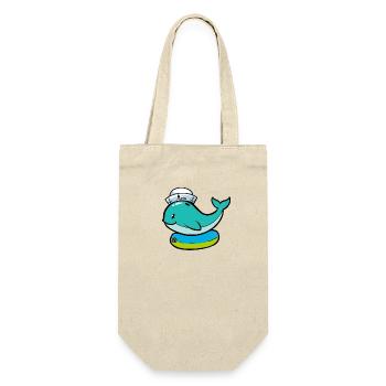 Baby Wal Fisch Meeressäuger schwimmen Kind - Geschenkbeutel für Flaschen - Natur - Vorne