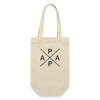 Papa geworden - Geschenkbeutel für Flaschen - Natur - Vorne