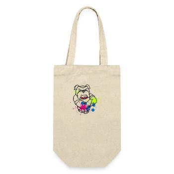 bulldog farbig splash - Geschenkbeutel für Flaschen - Natur - Vorne