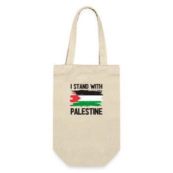 I STAND WITH Palestine - Gift Bag for Bottles - nature - Front