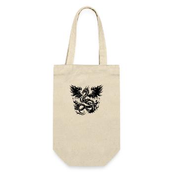 Fantasy Dragon Anime Drachenkopf Mythisch Reptil Magie - Geschenkbeutel für Flaschen - Natur - Vorne