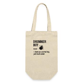 Drummer Boy Wie Ein Normaler Junge, Nur viel Cooler - Geschenkbeutel für Flaschen - Natur - Vorne