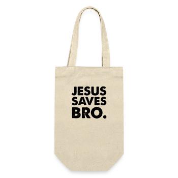 jesus saves bro - Geschenkbeutel für Flaschen - Natur - Vorne