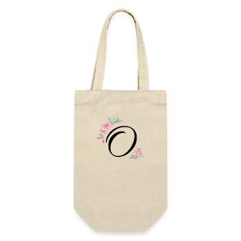 Buchstabe o Blumen - Geschenkbeutel für Flaschen - Natur - Vorne