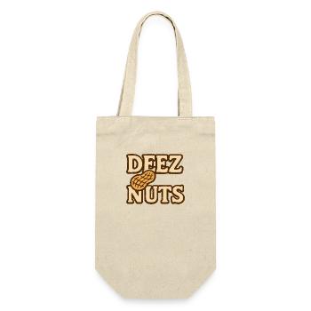 Deez Nuts - Verwitterte Optik - Geschenkbeutel für Flaschen - Natur - Vorne