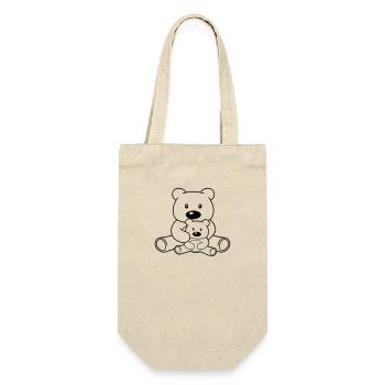 dad mom baby boy love 2 friends couple team si - Gift Bag for Bottles - nature - Front