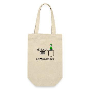 Nicht jetzt, Bier! Ich muss arbeiten! - Geschenkbeutel für Flaschen - Natur - Vorne