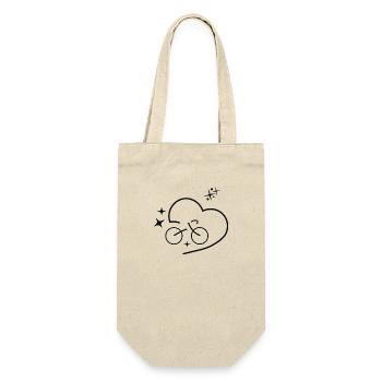 i love biking - Geschenkbeutel für Flaschen - Natur - Vorne