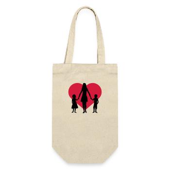 Cœur 2 enfants - Sac à bouteille - nature - Devant