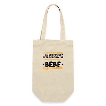 Je suis un mec génial j'ai une femme extraordinair - Sac à bouteille - nature - Devant