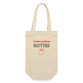 Ich bin ein Kind GOTTES ♥ - Geschenkbeutel für Flaschen - Natur - Vorne