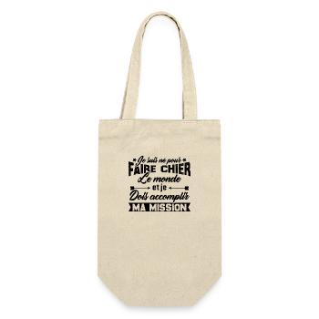 Je suis né pour faire chier le monde Cadeau - Sac à bouteille - nature - Devant
