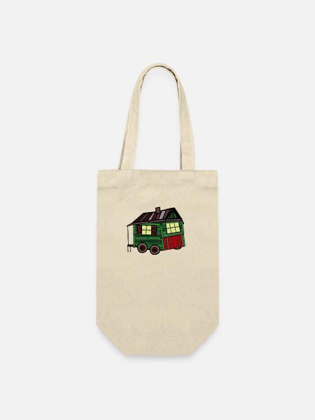 Trotse bouwer houten hut bouwwagen camping - Cadeauzak voor flessen - nature