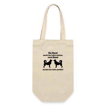 Dog Hund - Geschenkbeutel für Flaschen - Natur - Vorne