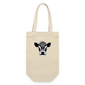 Kuh süß Tier Bauernhof Tiere lustig Kühe neu 12 - Geschenkbeutel für Flaschen - Natur - Vorne
