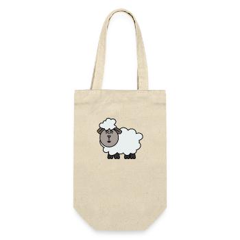 Lustiges Schaf Cartoon Geschenkidee - Geschenkbeutel für Flaschen - Natur - Vorne
