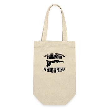 Swimmer Papa Swimmers Swimming Club - Gift Bag for Bottles - nature - Front