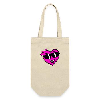 Cool heart with sunglasses Valentine's Day - Gift Bag for Bottles - nature - Front