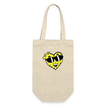 Cool heart with sunglasses Valentine's Day - Gift Bag for Bottles - nature - Front