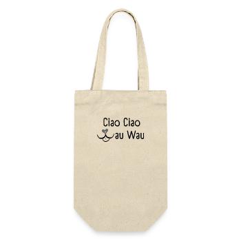 Ciao Ciao Wau Wau - Gift for dog lover pet friends - Gift Bag for Bottles - nature - Front