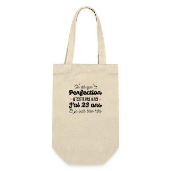 23 ans de perfection / cadeau anniversaire 23 ans - Sac à bouteille - nature - Devant