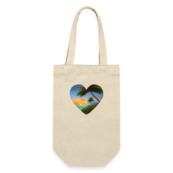 Sommerurlaub Insel Sonne Palme Strand Palmen - Geschenkbeutel für Flaschen - Natur - Vorne