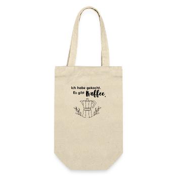 Ich habe gekocht. Es gibt Kaffee. - Geschenkbeutel für Flaschen - Natur - Vorne