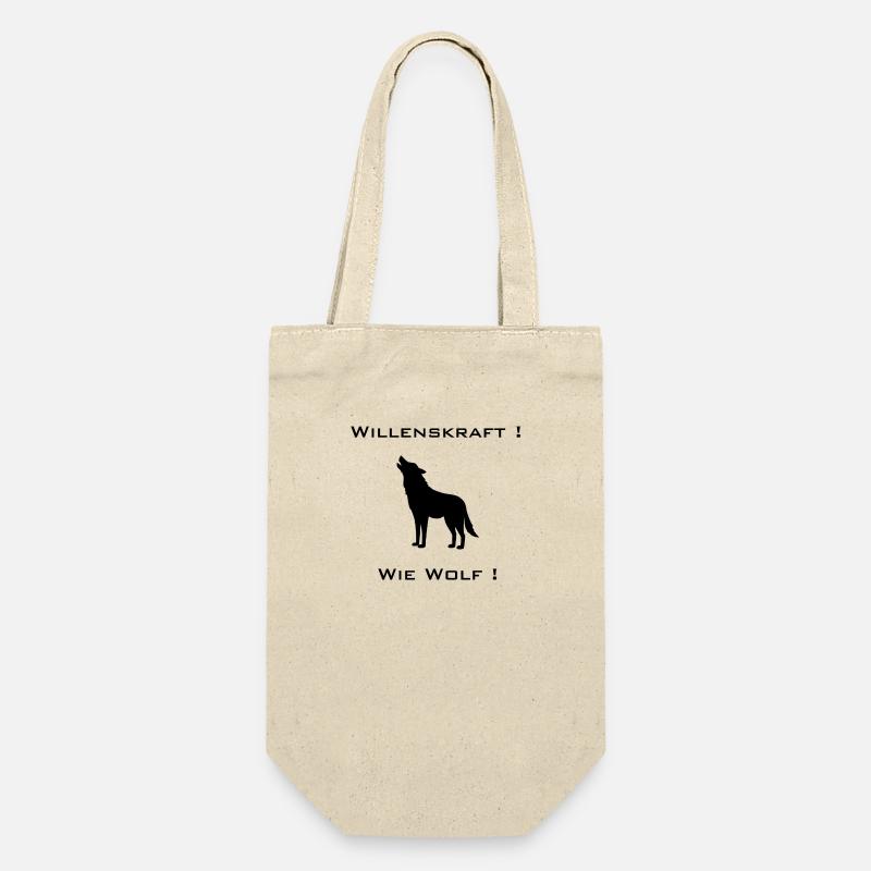 Willenskraft wie Wolf 1 - Geschenkbeutel für Flaschen - Natur