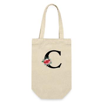 Lettre c floral rouge - Sac à bouteille - nature - Devant