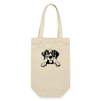 Deutsche Dogge - Geschenkbeutel für Flaschen - Natur - Vorne