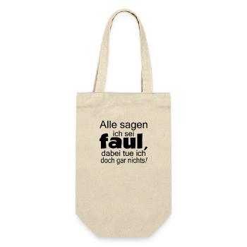 Lustiger Spruch Bild Witzig Humor Geschenkidee - Geschenkbeutel für Flaschen - Natur - Vorne