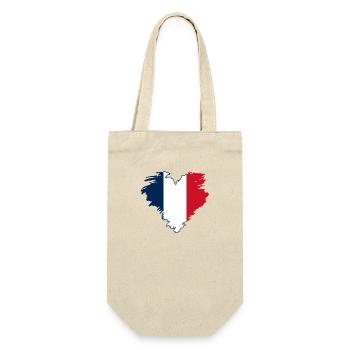FRANKREICH IN MEINEM HERZEN - Geschenkbeutel für Flaschen - Natur - Vorne