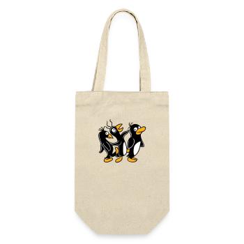 Verrückte Pinguine laufen dumm treten Team Freunde - Geschenkbeutel für Flaschen - Natur - Vorne