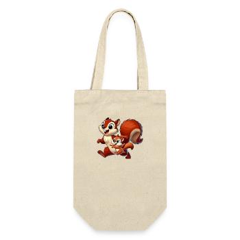 Écureuil mère et enfant gambadant - Sac à bouteille - nature - Devant